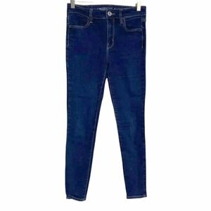 American Eagle Hi-Rise Jegging 4 Dark Blue Super Stretch High Waist Skinny Jeans